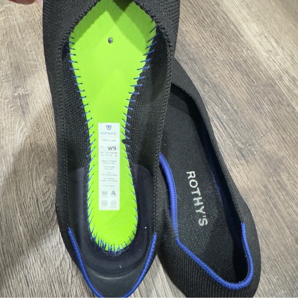 Rothy's Black Flats with Blue Trim - Picture 5 of 5